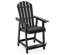 Costway Outdoor Adirondack Bar Stool Hdpe Patio Chair Garden Counter Height Bar Stool