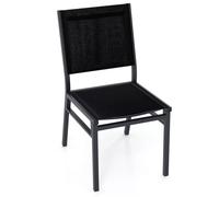 Costway Outdoor Dining Chairs Patio Armless Chair Lightweight Metal Chair in Black COSTWAY Black