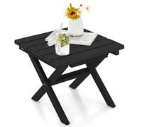 Costway Outdoor Folding Side Table Adirondack Square End Table in Black COSTWAY Black