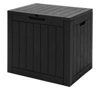 Costway Outdoor Garden Storage Box Waterproof Patio Utility Chest Plastic Lid Container in Black COSTWAY Black