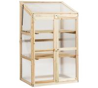 Costway Outdoor Mini Wooden Greenhouse Garden Cold Frame in Natural COSTWAY Natural