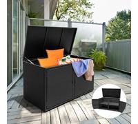 Costway Outdoor Pe Wicker Storage Box 330L Garden Patio Storage Container