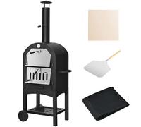 Costway Outdoor Pizza Oven Wood-Fired Pizza Maker Pizza Stone With Waterproof Cover