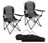 Costway Outdoor Portable Collapsible Chairs Padded Seat & Backrest for Fishing in Black COSTWAY Black