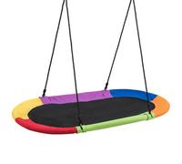 Costway Oval Swing 150 X 80 Cm Tree Swing With 100-160 Cm Adjustable Heights-Multicolor