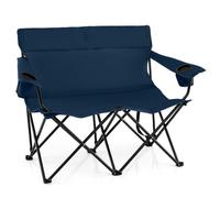 Costway Oversized Double Camping Chair 2-Person Heavy Duty Lawn Chair-Blue