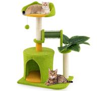 Costway Palm Cat Tree Cat Tower Multi-Level Pet Play House-Green