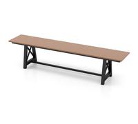 Costway Patio 183cm Extra Long Bench Outdoor Weatherproof Long Chair for 4 in Brown COSTWAY Brown