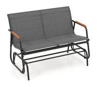 Costway Patio Glider Bench 2-Person Swing Gliding Loveseat-Grey