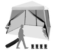 Costway Patio Outdoor Instant Pop-Up Canopy Slant Leg Mesh Tent Foldable Gazebo