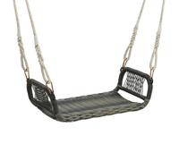 Costway Patio Swing Bench Backless Rattan Woven Patio Wicker W/ Hanging Ropes