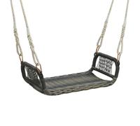 Costway Patio Swing Bench Backless Rattan Woven Patio Wicker with Hanging Ropes in Brown COSTWAY Brown