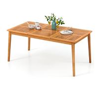 Costway Patio Table Outdoor Acacia Wood Dining Table for 6 People-Natural in Natural COSTWAY Natural