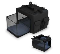 COSTWAY Pet Carrier Bag, Foldable Soft Fabric Dog Cat Travel Crate with 2 Openings, Expandable Mesh Basket, Side Pocket, Breathable Window, Portable Pets Carriers for Cats Puppy (80 x 65 x 42cm)