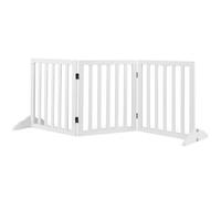 COSTWAY Pet Gate, Freestanding Folding Dog Barrier | 61cm Step Over Safety Fence for Doorway, Stairs (3 Panels: 158 x 61cm, White)