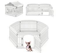 Costway Plastic Dog Playpen 6-Panel 60Cm Pet Fence Foldable Gate-Medium Dogs