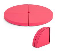 Costway Pole Dance Crash Mat Round Portable Yoga Mat with EPE Foam in Pink COSTWAY Pink