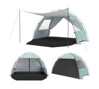 Costway Pop-Up Beach Tent Sun Shelter w/ Canopy 5-6 Person Sun Protection in Mint COSTWAY Mint
