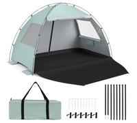Costway Pop-Up Beach Tent Sun Shelter w/ Canopy Easy Setup Sun Protection in Green COSTWAY Green