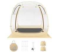 COSTWAY Pop up Bubble Tent, All Weather Sport Shelter Screen House with Carrying Bag, Foldable Instant Camping Tent Canopy Shelter for Sporting Events, Parades and Fishing (Clear, 183 x 183 x 165cm)