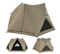 COSTWAY Pop-up Camping Tent, Portable Dome Tent with Carry Bag and Rainfly, Waterproof & Windproof 4-Season Sun Shelter for Backpacking Hiking (Olive Green, 6 Sided Tent)