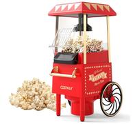 COSTWAY Popcorn Maker, 1200W Hot Air Popcorn Machine with Measuring Cup, 12 Cups, Oil-Free, One-Touch, Homemade Fresh Popcorn in Under 2 Minutes, Healthy Snack Popcorn Popper for Movie Nights Parties