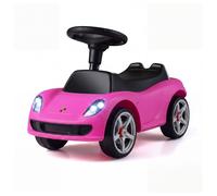 Costway Porsche Licensed Kids Ride On Sliding Car with Lights & Horn Rose Red in Pink COSTWAY Pink
