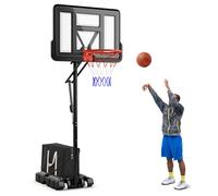 Costway Portable Basketball Hoop System Height Adjustable Basketball Stand in Black COSTWAY Black