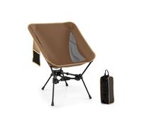 Costway Portable Camping Chair Lightweight Foldable Backpacking Chair in Brown COSTWAY Brown