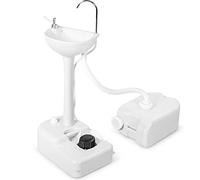 COSTWAY Portable Camping Sink, 17L Water Capacity Hand Wash Basin Stand with Towel Holder, Soap Dispenser and Rolling Wheels for Outdoor Events, Travel and Worksite (with 24L Sewage Tank)