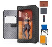 Costway Portable Far Infrared Sauna Box Full Body Sauna Tent w/ Remote Control in Black COSTWAY Black