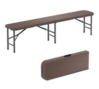 Costway Portable Fold-In-Half Seat 180Cm Plastic Folding Bench W/300 Kg Capacity