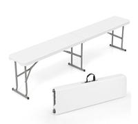 Costway Portable Folding Bench 182 Cm Plastic Camping Dining Seat Waterproof Park Bench