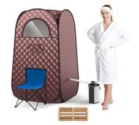 Costway Portable Home Sauna Full Body Steam Sauna Tent with 3L Steam Generator in Brown COSTWAY Brown
