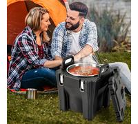 Costway Portable Insulated Food Carrier 30L Stackable Food Warmer Lunch Box in Black COSTWAY Black
