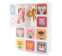 Costway Portable Kids Wardrobe 12-Cube Baby Closet Dresser Children's Storage Organizer in White COSTWAY White