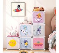 Costway Portable Kids Wardrobe 8-Cube Baby Closet Dresser Children's Storage Organizer