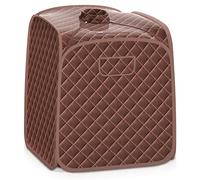 COSTWAY Portable Steam Sauna, 3L Sauna Tent Folding Personal Spa Steam Pot with Chair, 9-Level Adjustable Temperature, Timer and Remote Control, Home Sauna Cabin Bath Box for Therapy Slimming (Brown)