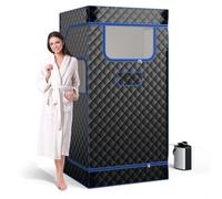 Costway Portable Steam Sauna Home Full Body Sauna Box W/ 3L Steam Generator-Black