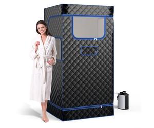 Costway Portable Steam Sauna Home Full Body Sauna Box W/ 3L Steam Generator-Black
