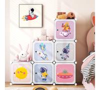 Costway Portable Wardrobe 8-Cube Baby Closet Dresser Storage Organizer in White COSTWAY White