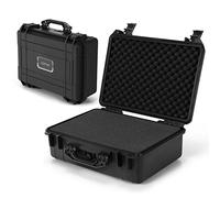 COSTWAY Portable Waterproof Hard Case, Compact Camera Case with Customizable Fit Foam, Dustproof Protective Tool Box for Electronics, Drones, Camera and Lens (Black, 18 Inch, 45x34x18cm)