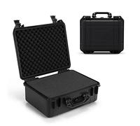 COSTWAY Portable Waterproof Hard Case, Compact Camera Case with Customizable Fit Foam, Dustproof Protective Tool Box for Electronics, Drones, Camera and Lens (Black, 13 Inch, 34x31x16cm)
