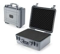 COSTWAY Portable Waterproof Hard Case, Compact Camera Case with Customizable Fit Foam, Dustproof Protective Tool Box for Electronics, Drones, Camera and Lens (Grey, 13 Inch, 34x31x16cm)