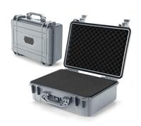 COSTWAY Portable Waterproof Hard Case, Compact Camera Case with Customizable Fit Foam, Dustproof Protective Tool Box for Electronics, Drones, Camera and Lens (Grey, 18 Inch, 45x34x18cm)