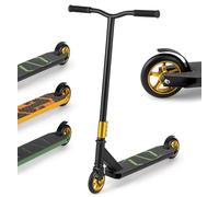 COSTWAY Pro Stunt Scooter, Intermediate Beginner Trick Scooters with Aluminum Deck, ABEC-7 Bearings and 110mm Wheels, Freestyle Kick Scooter for Boys Girls Teens Age 10+ (Black)