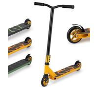 COSTWAY Pro Stunt Scooter, Intermediate Beginner Trick Scooters with Aluminum Deck, ABEC-7 Bearings and 110mm Wheels, Freestyle Kick Scooter for Boys Girls Teens Age 10+ (Yellow)