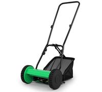 Costway Push Lawn Mower Manual Grass Sweeper W/ 30Cm Cutting Width-Green