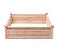 COSTWAY Raised Garden Bed, Square/Rectangular Wooden Elevated Planter Box with Open Bottom, Indoor Outdoor Vegetable Fruit Flower Herb Growing Box (Natural, Square, 102 x 102 x 30cm)