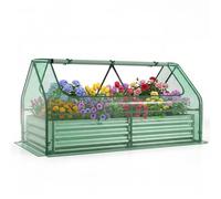 Costway Raised Garden Bed With Cover 174 X 84 X 30 Cm Planter Box With With Open-Ended Base For Vegetables